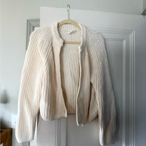 Elegant Cream Cardigan Sweater